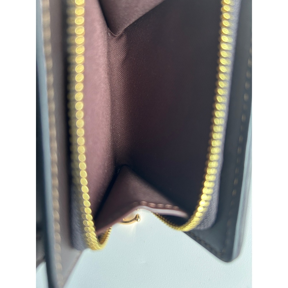 Coach Snap Wallet Brown Signature Chenille CCQ32 Excellent - Picture 5 of 6